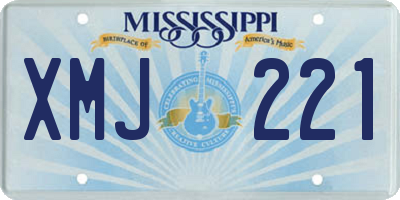 MS license plate XMJ221
