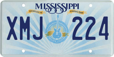 MS license plate XMJ224