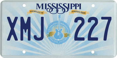 MS license plate XMJ227