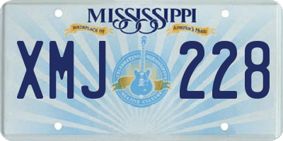 MS license plate XMJ228