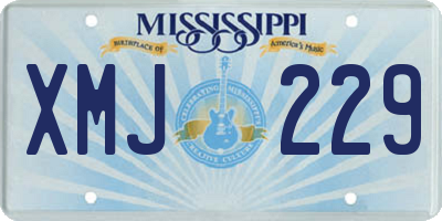 MS license plate XMJ229