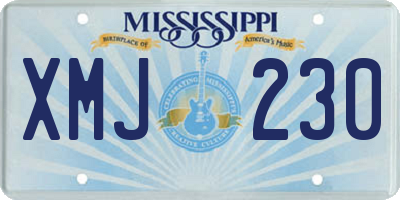MS license plate XMJ230
