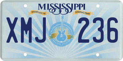 MS license plate XMJ236