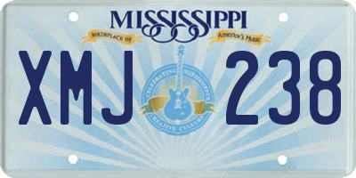 MS license plate XMJ238