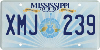 MS license plate XMJ239
