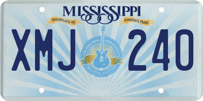 MS license plate XMJ240