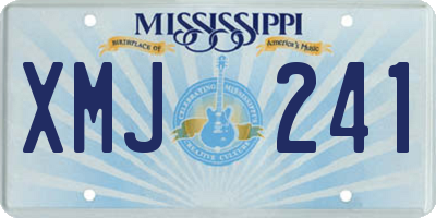 MS license plate XMJ241