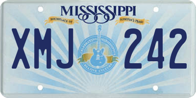 MS license plate XMJ242