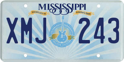 MS license plate XMJ243