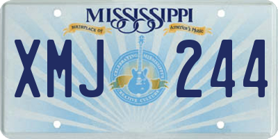 MS license plate XMJ244