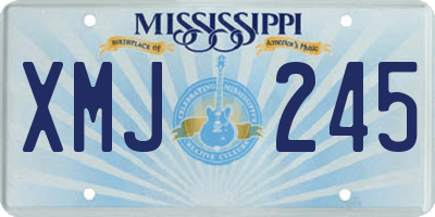 MS license plate XMJ245