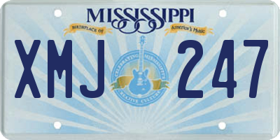 MS license plate XMJ247