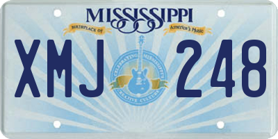 MS license plate XMJ248