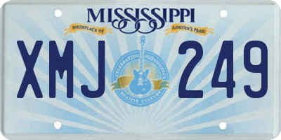 MS license plate XMJ249