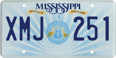 MS license plate XMJ251