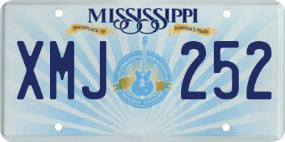MS license plate XMJ252