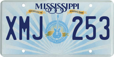 MS license plate XMJ253