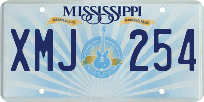 MS license plate XMJ254