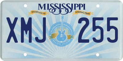 MS license plate XMJ255