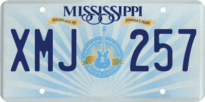MS license plate XMJ257