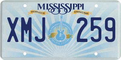 MS license plate XMJ259