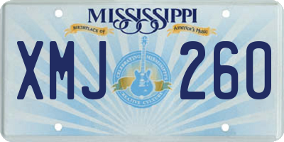 MS license plate XMJ260