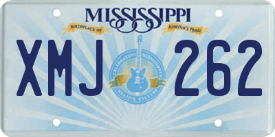 MS license plate XMJ262