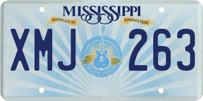MS license plate XMJ263