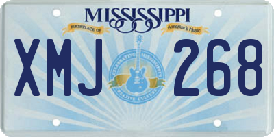 MS license plate XMJ268