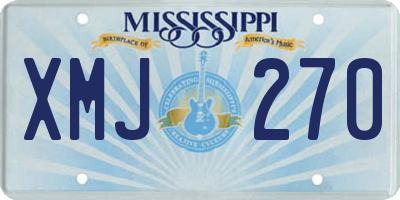 MS license plate XMJ270