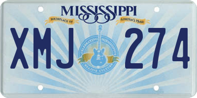 MS license plate XMJ274