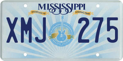MS license plate XMJ275
