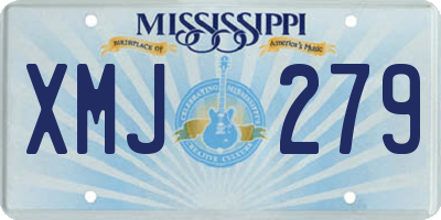 MS license plate XMJ279