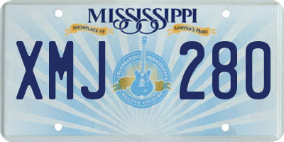 MS license plate XMJ280
