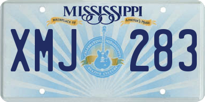MS license plate XMJ283