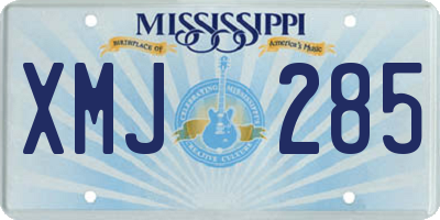 MS license plate XMJ285