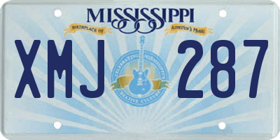 MS license plate XMJ287