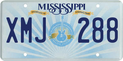 MS license plate XMJ288