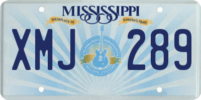 MS license plate XMJ289