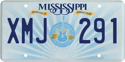 MS license plate XMJ291