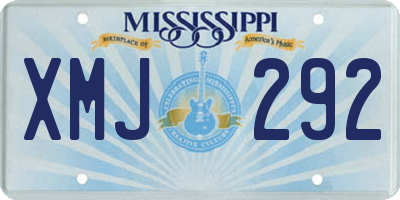 MS license plate XMJ292