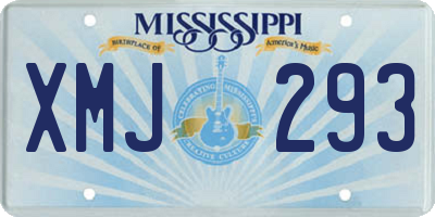 MS license plate XMJ293