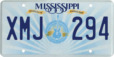 MS license plate XMJ294