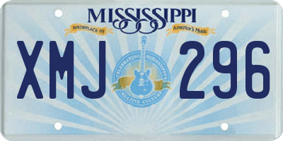 MS license plate XMJ296