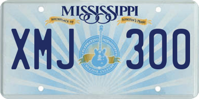 MS license plate XMJ300