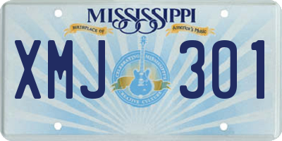 MS license plate XMJ301