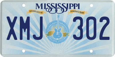 MS license plate XMJ302