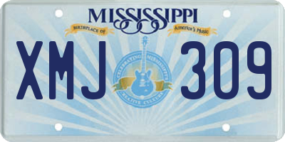 MS license plate XMJ309