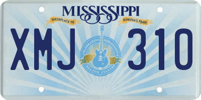 MS license plate XMJ310