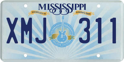 MS license plate XMJ311